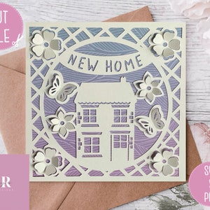 SVG: 'Pop up'/ 3D New Home Karte. Digitaler Download. Scherenschnitt. Neue Heimkarte svg. Home sweet home svg. Florale Pop Ups. Pop up svg.