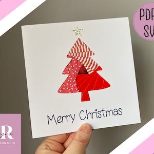 Plantilla de patrón plegable Iris de árbol de Navidad PDF y SVG. Tarjeta navideña de iris. Patrón de plegado de iris. diseño de tarjetas navideñas. PDF cortado a mano