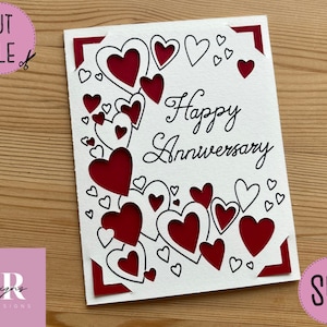 SVG: Anniversary Insert Card. Cricut Joy Friendly. Draw and Cut Card ...