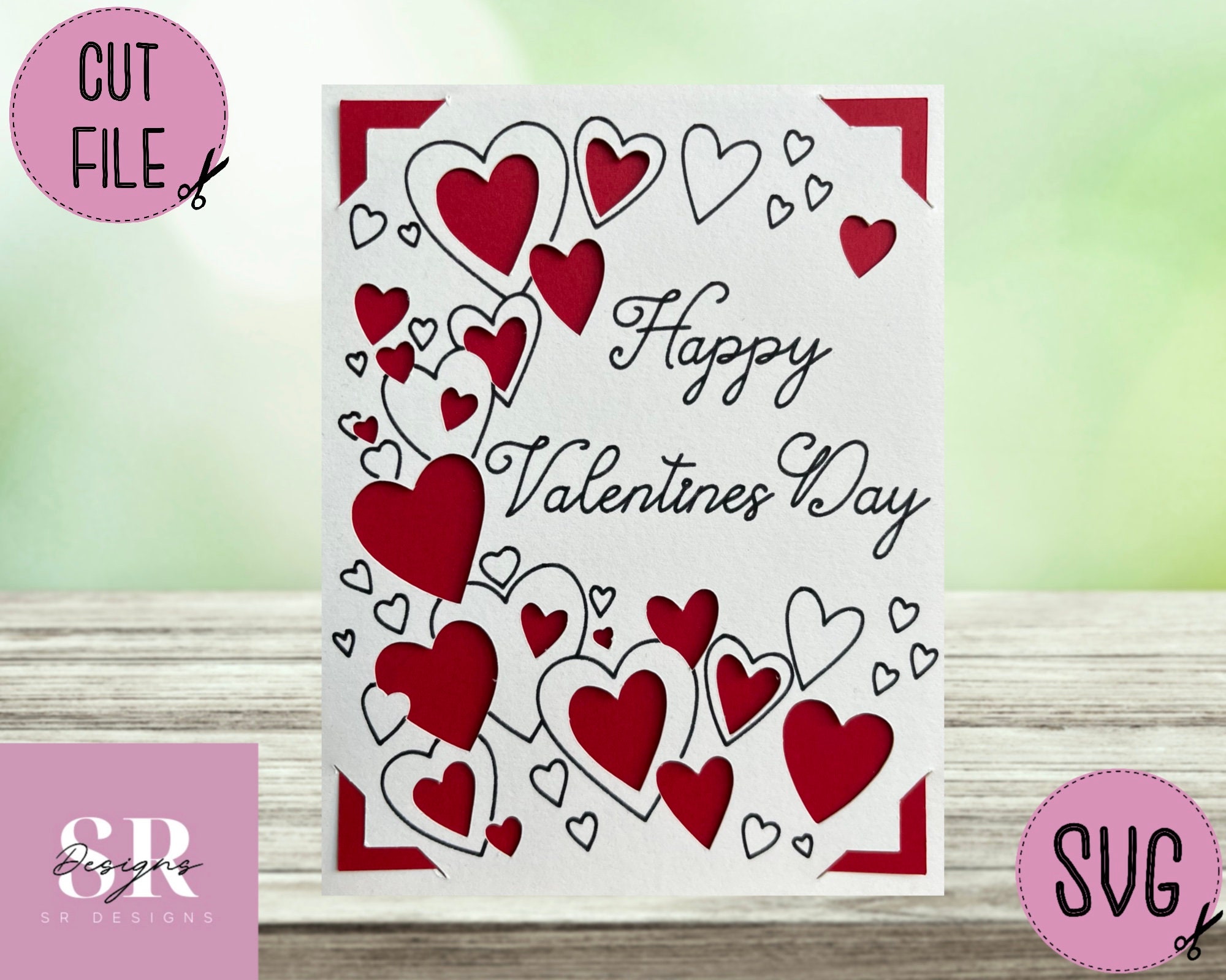 SVG: Valentines Day Insert Card. Cricut Joy Friendly. Draw 