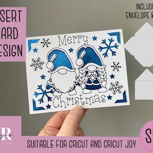SVG: Weihnachtliche Einlegekarte. Cricut Joy freundlich. Kartendesign zeichnen und ausschneiden. Umschlagschablone inklusive. Cricut Joy Weihnachtskarte SVG