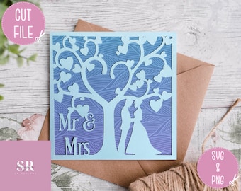SVG: Mr and Mrs svg. Wedding card. Celebration. Wedding svg. Mr & Mrs card. Anniversary card svg.