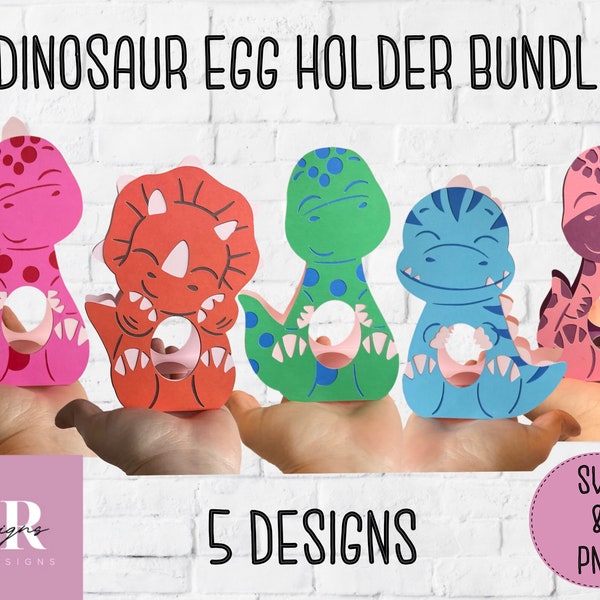Paquet de porte-œufs de dinosaure. Porte-oeufs svg. Porte-œufs de Pâques de dinosaure. Paquet de porte-œufs. Porte-oeufs svg bundle.