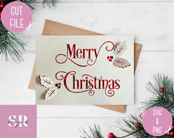 SVG: ‘pop up’/ 3D Christmas card. Christmas card svg. Merry Christmas svg. Pop up flowers. Pop up SVG. 3D card svg. Cricut card