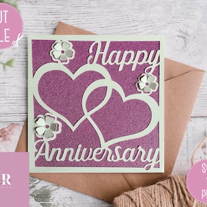 SVG: ‘pop up’/ 3D Happy anniversary card. Celebration. Wedding svg. Anniversary card svg. Pop up flowers. 3d flowers. Pop up SVG