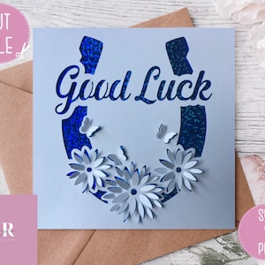 SVG: 3D/ ‘pop up’ Good luck card. Good luck. Pop up card. Pop up butterflies. flower card. Pop up svg. Good luck card svg. SVG/PNG.
