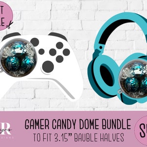 SVG: Gamer candy dome Bundle. Chocolate holder svg. Gamer candy holder. gamer candy dome. Boys Party favour. Controller candy dome