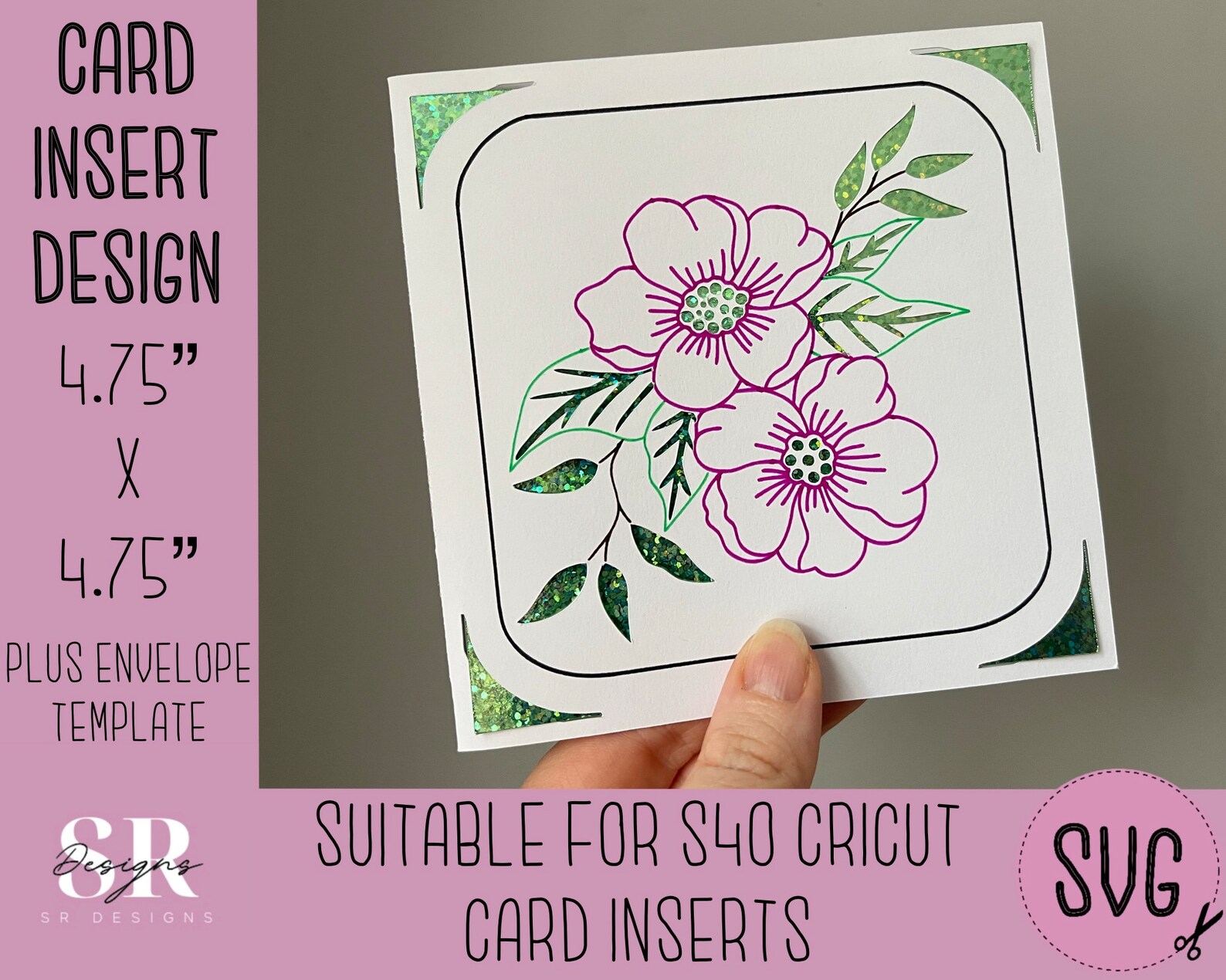 SVG: Flower Birthday Insert Card. Cricut S40 Insert Card. - Etsy