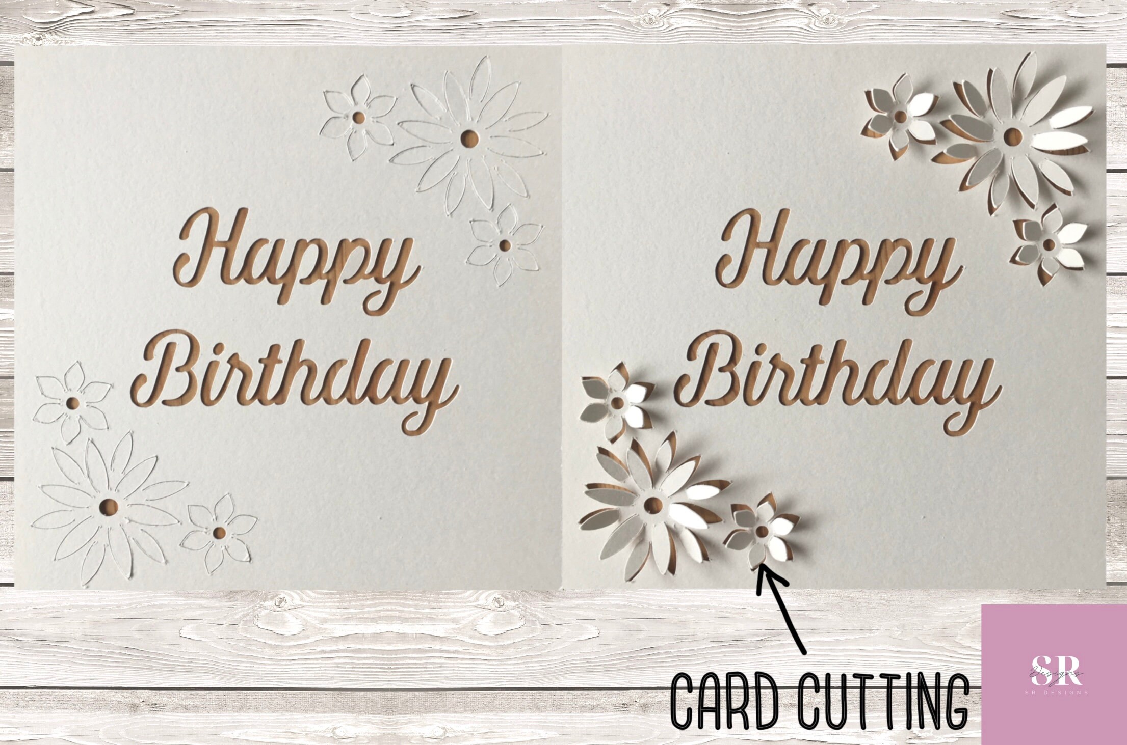 SVG: 3D/ pop Up Flower Birthday Card Digital Download. Happy - Etsy