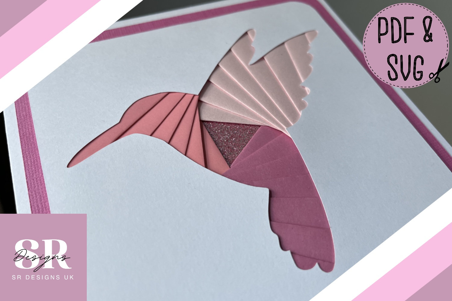 Hummingbird Inlay Templates Hummingbird Iris Folding Pattern Template PDF & SVG. Iris Folding ...