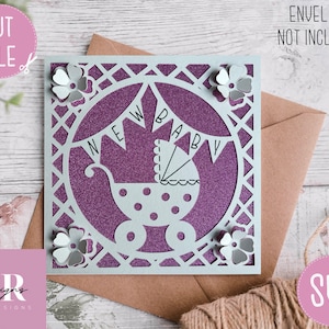 SVG: 'Pop up'/ 3D New Baby Karte. Digitaler Download. Scherenschnitt. Neue Babykarte svg. neues Baby svg. Florale Pop Ups. Pop up svg.