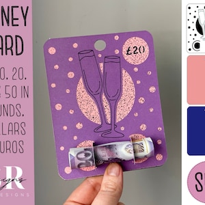 SVG: biglietto di denaro celebrativo. Cricut Joy amichevole. Taglia e disegna la carta. Portavalute svg. Biglietto di compleanno svg. Money card svg.