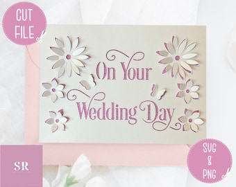 SVG: ‘pop up’/ 3D Wedding card. Celebration. Wedding svg. Wedding card svg. Pop up flowers. 3d flowers. Pop up SVG. Cricut card svg.