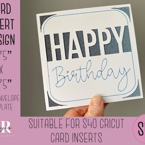 SVG: Verjaardagskaart. Cricut S40 insteekkaart. Verjaardagskaart svg. Vierkante verjaardagskaart. Verjaardagskaart sjabloon en envelop.