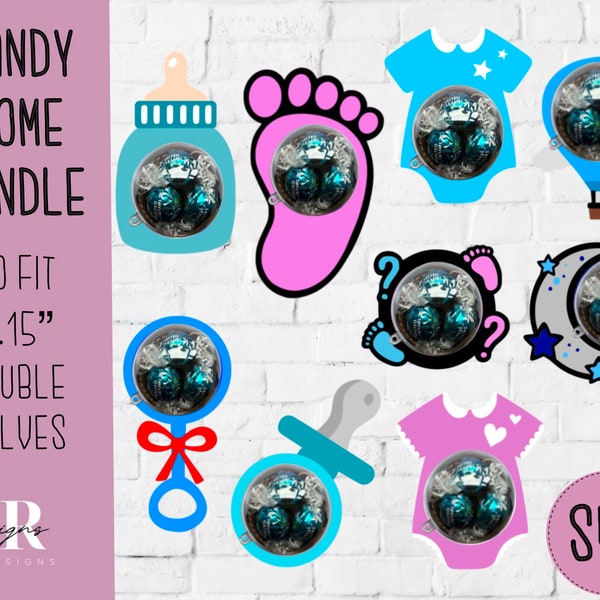 Baby shower candy dome bundle. Chocolate holder svg. baby shower candy holder. candy dome. baby shower party favour