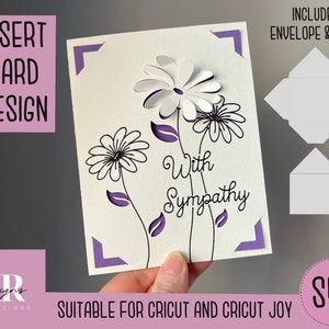 SVG: Met sympathie-insteekkaart. Cricut Joy-vriendelijk. Teken en knip het kaartontwerp. Envelopsjabloon inbegrepen. Cricut Joy sympathie kaart SVG