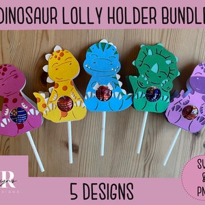 Dinosaur Lolly holder bundle. Lolly holder svg. Dinosaur Lolly holder. Lolly holder bundle. sucker holder svg bundle.