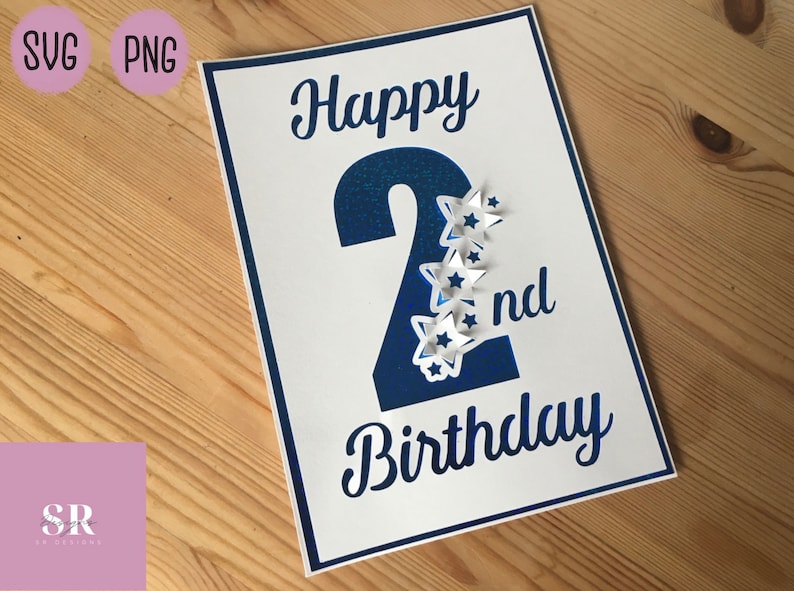 Download SVG: Pop up/ 3D 2. Geburtstagskarte. Nummer pop up. Stern pop | Etsy