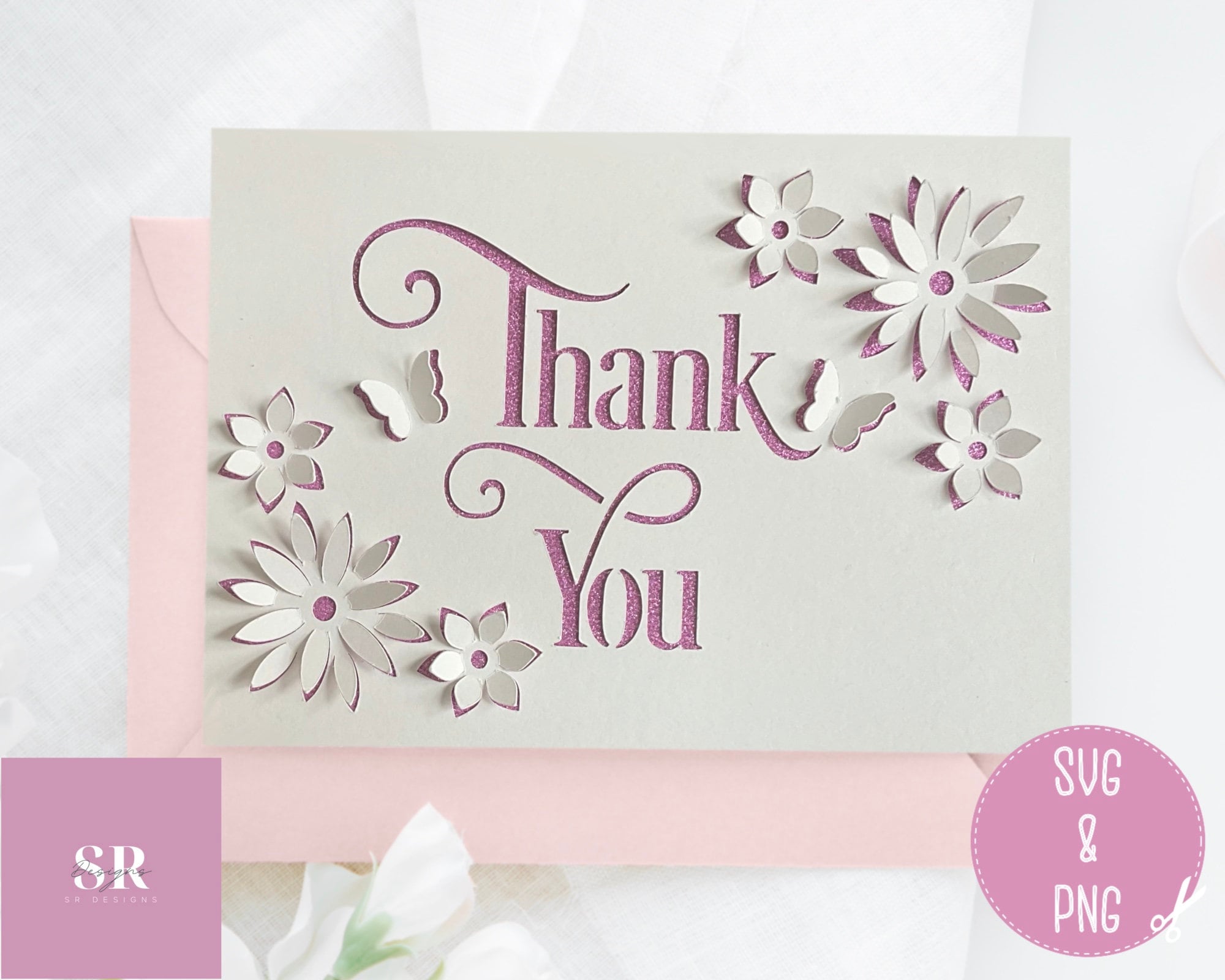 Easy Thank You Card, Versatile Thank You Card, Thank You Card With  Envelope, Thank You Insert Cards, Thank You Card Cricut, Easy Cricut Card 