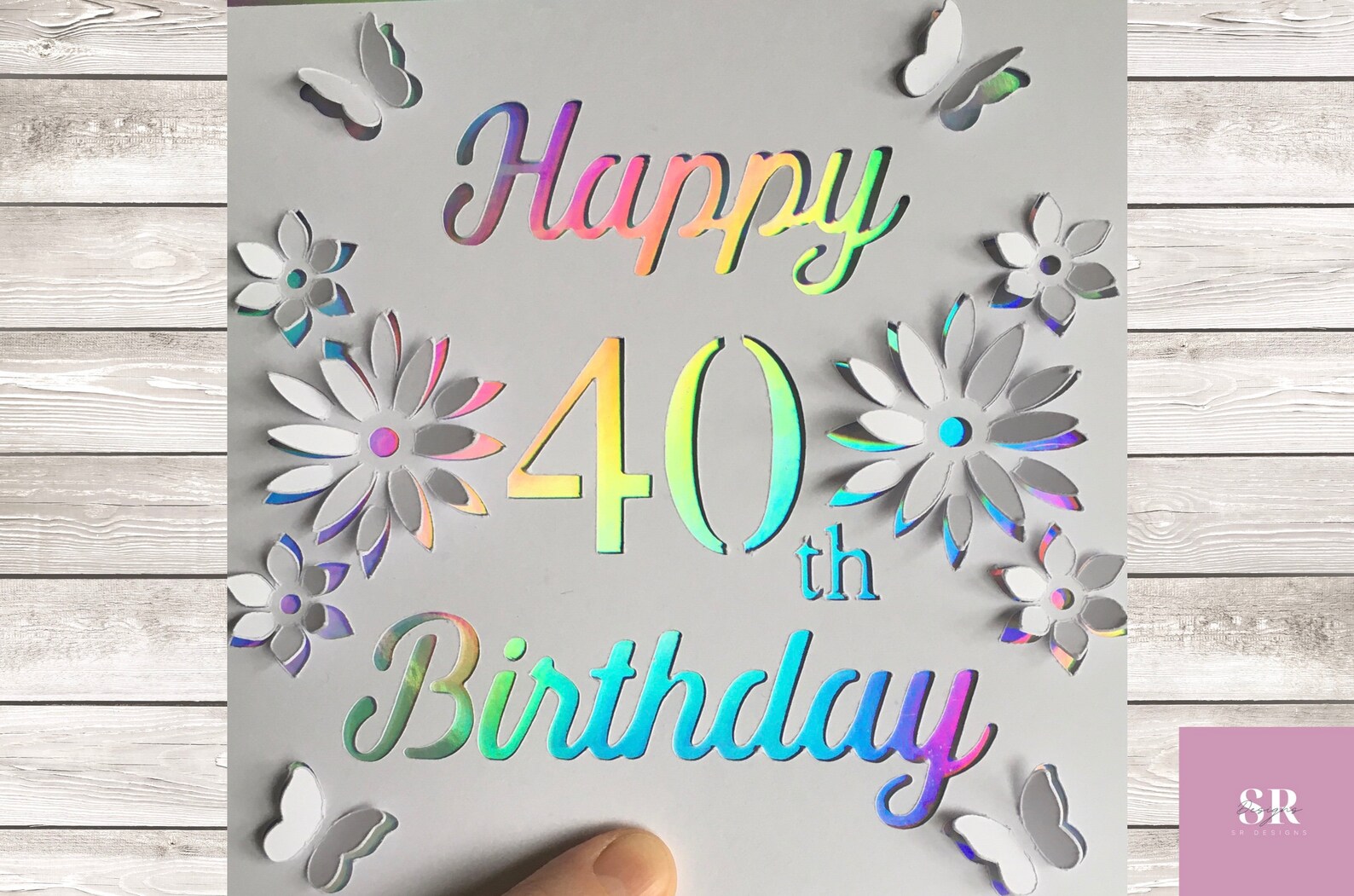 SVG: 3D/ pop up 40th Birthday card digital download. Happy | Etsy