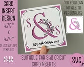 SVG: Wedding insert card. Cricut S40 insert card. Save the date card svg. Square Wedding card. Save the date card template and envelope.