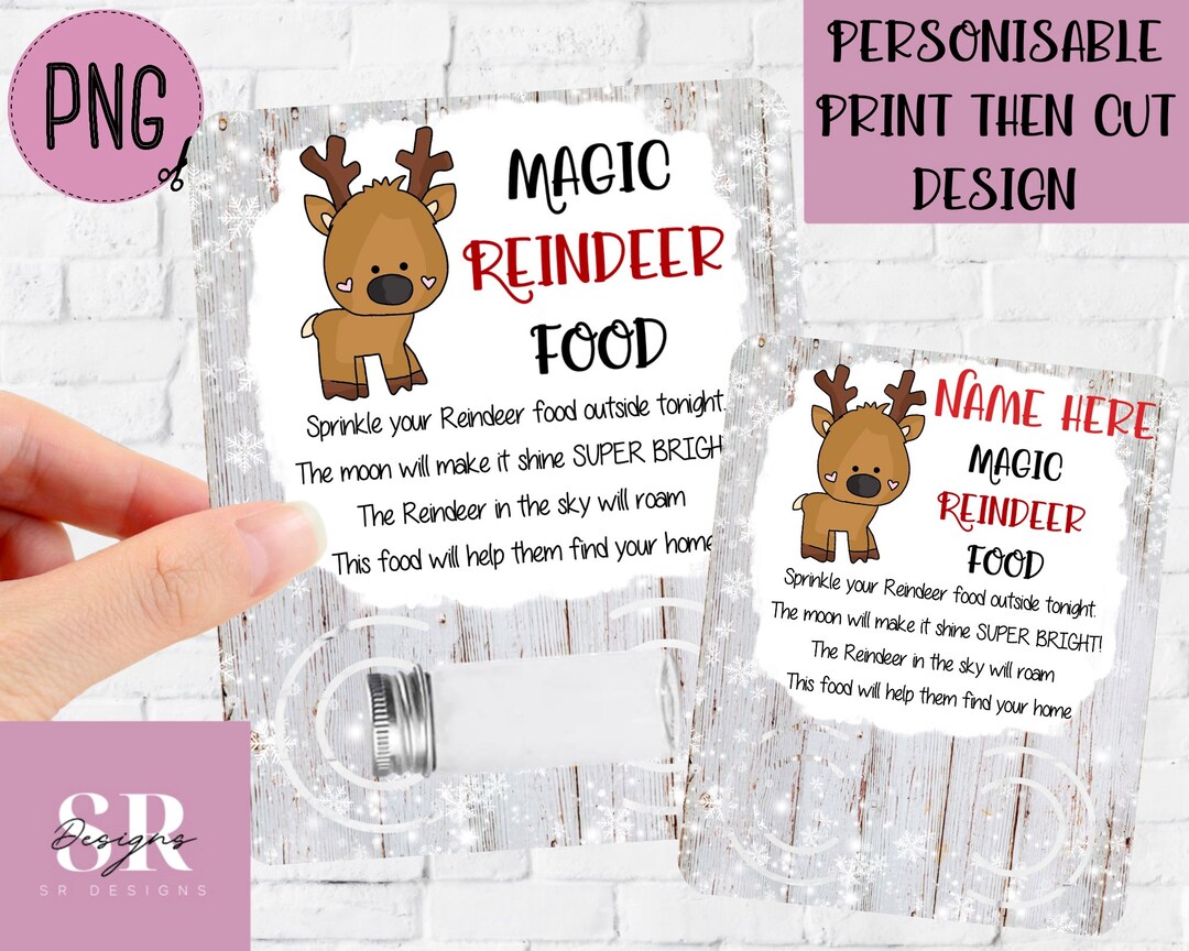 PNG: Reindeer Food Card. Reindeer Food Holder. Reindeer Card PNG ...