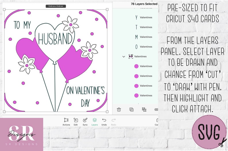 SVG: Husband Valentines Insert Card. Cricut S40 Insert Card. Husband ...