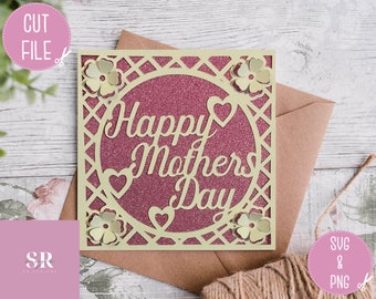 SVG: 3D/ ‘pop up’ Mother’s Day card. Happy Mother’s Day. 3D Mother’s Day svg.  Pop up card. Pop up flowers. 3D butterfly. SVG/PNG