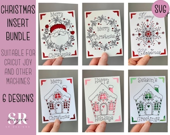 SVG: Weihnachtseinlage Card Bundle. Weihnachten svg. Weihnachtskarte svg. Scherenschnitt. Weihnachtskarte svg Bundle. 3D SVG.
