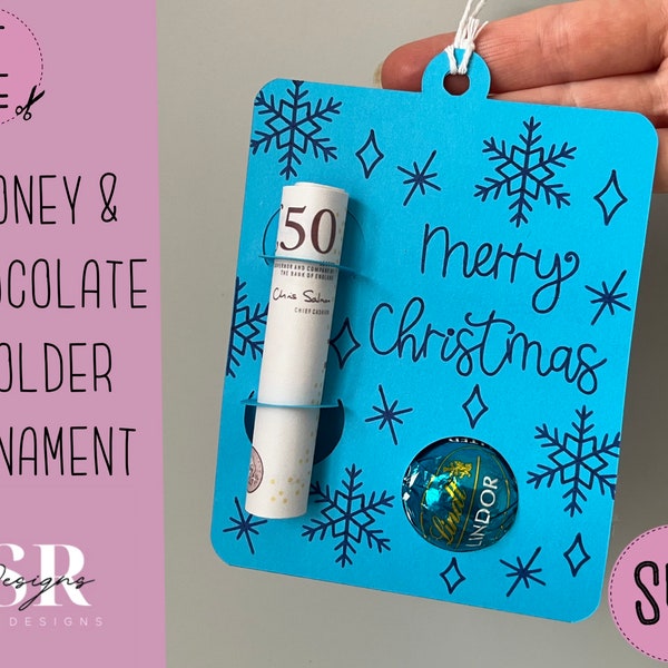 SVG: Christmas money & chocolate card holder. Christmas money holder. Cricut Joy friendly. Christmas card svg. Money card svg. Candy holder