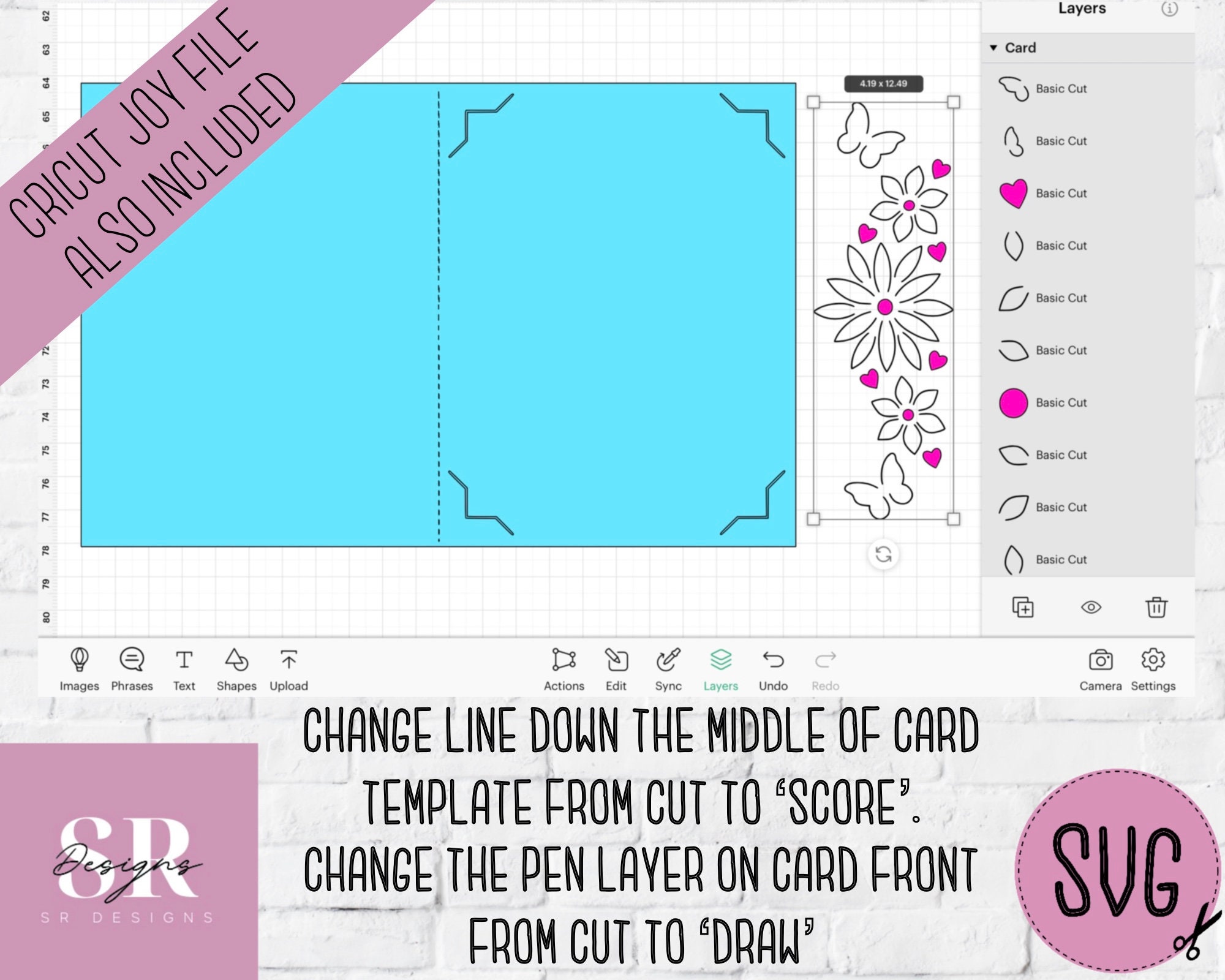 Blank Insert card designs! Cricut Joy / Explore / Maker SVG