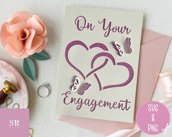 SVG: 'pop up'/ 3D En tu tarjeta de compromiso. Celebracion. Boda svg. Tarjeta de compromiso svg. Sobre tu compromiso. mariposas 3d. SVG emergente