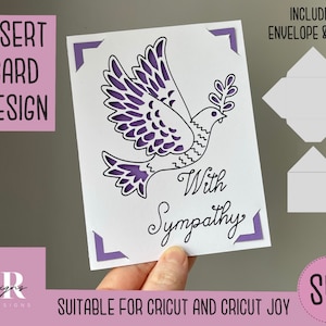 SVG: Mit Sympathie-Einlagekarte. Cricut Joy freundlich. Gezeichnetes und geschnittenes Kartendesign. Umschlagschablone inklusive. Cricut Joy Sympathiekarte SVG