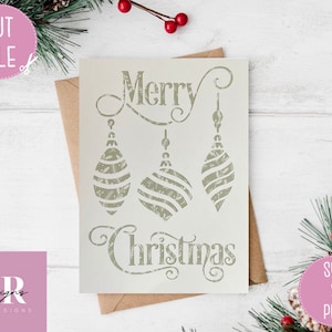 SVG: kerstkaart. Kerstkaart svg. Vrolijk kerstfeest-svg. Cricut kaart svg. Desire Christmas-lettertype. Kerstbal kaart svg.