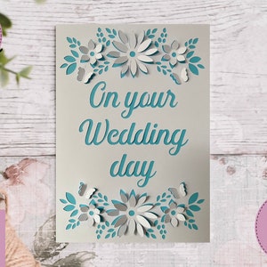 SVG: ‘pop up’/ 3D Wedding card. Celebration. Wedding svg. Wedding card svg. Pop up flowers. 3d flowers. Pop up SVG. Cricut card svg.