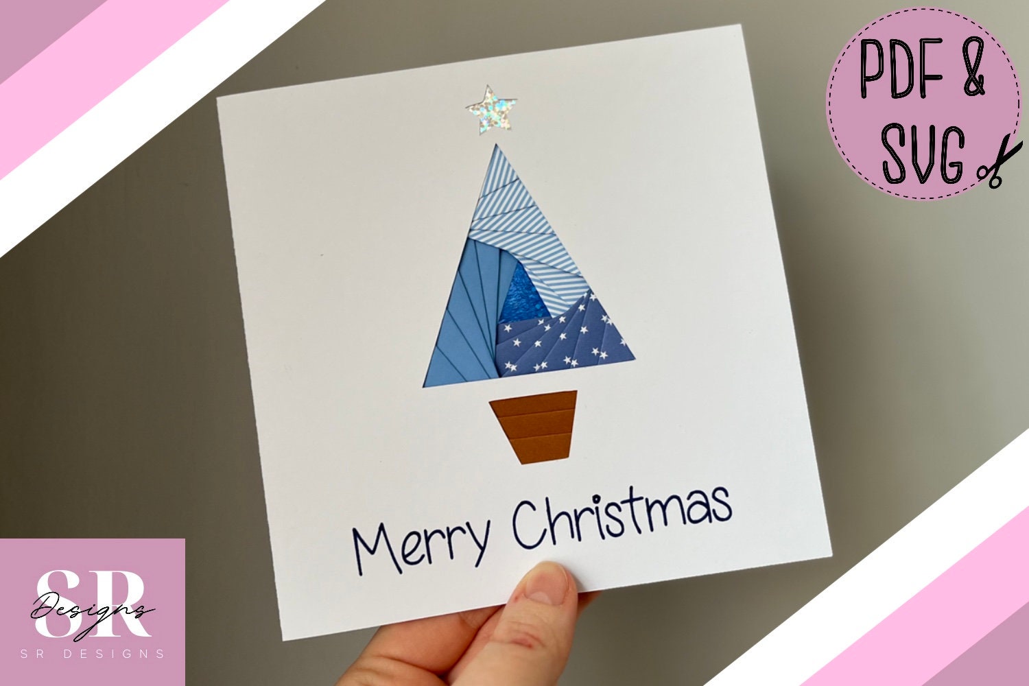 Christmas Tree Iris Folding Pattern Template Bundle PDF & SVG ...
