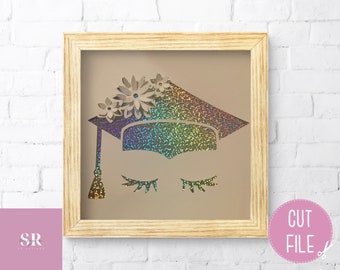 SVG: ‘pop up’/ 3D Graduation cap. Digital download. Paper cutting. Floral pop up. Floral graduation cap. Pop up svg. Graduation svg.