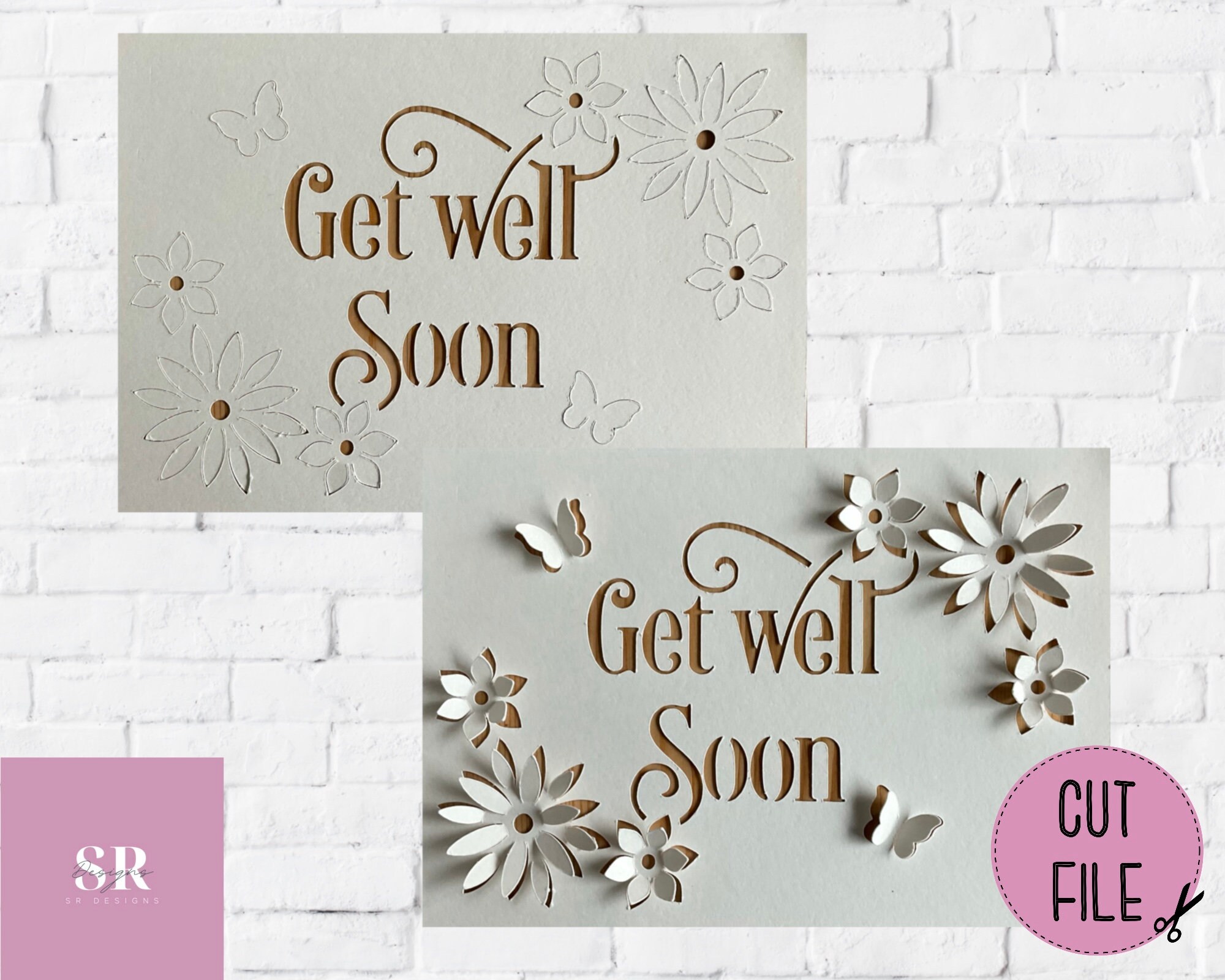 SVG: 3D/ pop up Get well card. Get well soon card. Pop up | Etsy