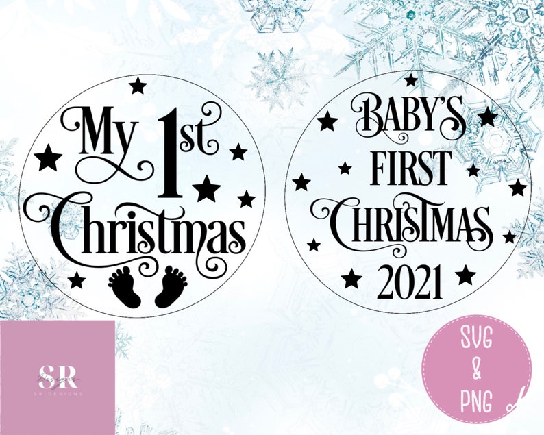 SVG Babys First Christmas. Bauble Svg Bundle. Babys First Etsy