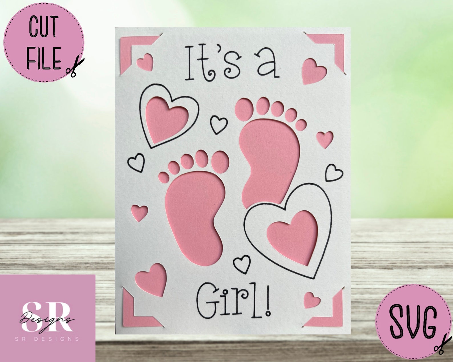 SVG: Its a Girl Insert Card. Cricut Joy Friendly. Draw and - Etsy