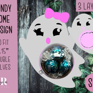 Halloween candy dome Svg. Ghost candy dome svg. Chocolate holder svg. Halloween candy holder. Candy holder. Halloween candy holder.