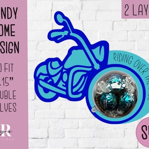 Dôme de bonbons de moto svg. Porte-chocolat svg. porte-bonbons pour moto. Porte-bonbons. Conception de dôme de moto Candy H.