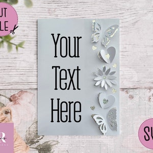 SVG: ‘pop up’/ 3D Floral card blank. Celebration. Card svg. Pop up flowers. 3d flowers. Pop up SVG. 3D card svg. Blank card svg. Cricut card