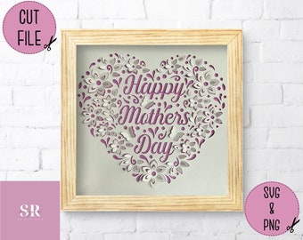 SVG: 3D/ ‘pop up’ Mother’s Day card. Happy Mother’s Day. 3D Mother’s Day svg.  Pop up card. Pop up flowers. 3D butterfly. SVG/PNG