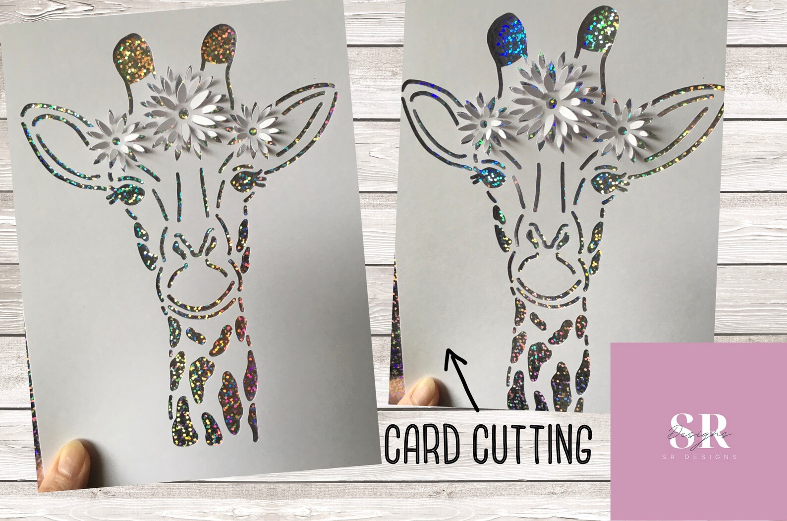 SVG: pop up/ 3D Floral Giraffe. Card cutting file. | Etsy