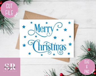 SVG: cartolina di Natale. Cartolina di Natale svg. Buon Natale svg. Cricut card svg. Desiderio carattere di Natale. Cartolina di scena di Natale svg.