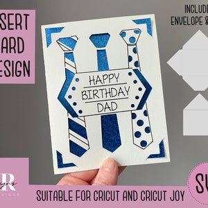 SVG: Papa Verjaardag insert kaart. Cricut Vreugde vriendelijk. Teken en knip kaartontwerp. Envelop sjabloon inbegrepen. Cricut Joy Verjaardagskaart SVG