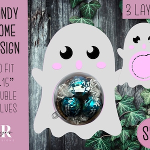 Halloween candy dome Svg. Ghost candy dome svg. Chocolate holder svg. Halloween candy holder. Candy holder. Halloween candy holder.