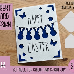 SVG: Easter insert card. Cricut Joy friendly. Draw and cut card design. Envelope template included. Cricut Joy Easter card SVG