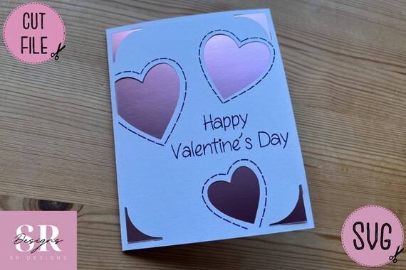 SVG: Valentines Day Insert Card. Cricut Joy Friendly. Draw 